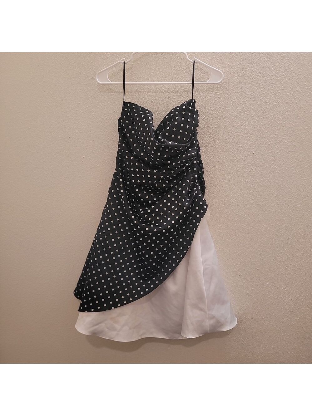 Onyx Nite Black and White Strapless Dress
